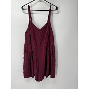 Torrid Women's 2X Maroon Romper Jumpsuit Adjustable‎ Straps Pockets Casual Chic